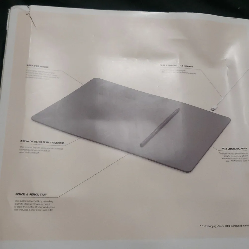 Pout Hands 3 Pro Wireless Charging Mouse Pad Dark Gray
